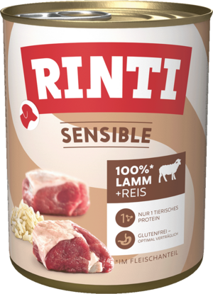 Rinti Sensible Lamm + Reis  800g