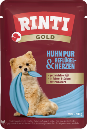 Rinti Gold Huhn Pur & Geflügelherzen 100g