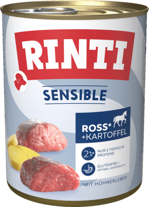 Rinti Sensible Ross, Hühnerleber + Kartoffel 800g