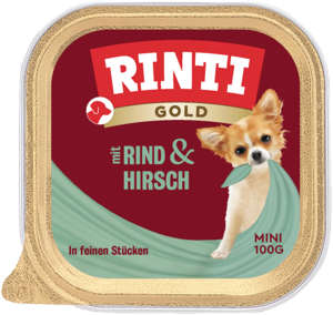 Rinti Gold mini Hirsch & Rind 100g